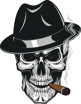 Evil Skull With Cigar