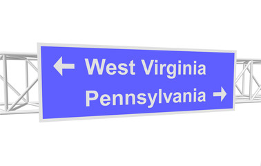 3dl illustration of a road sign with directions