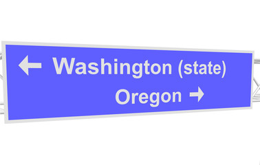 3dl illustration of a road sign with directions