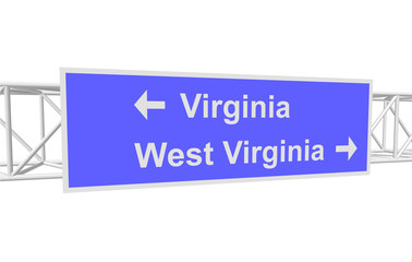 3dl illustration of a road sign with directions