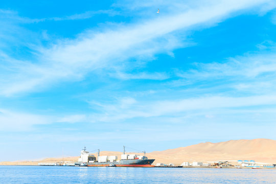 PARACAS, PERU, Fishing boat in Islas Ballestas region