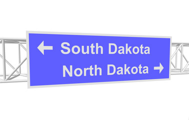 3dl illustration of a road sign with directions