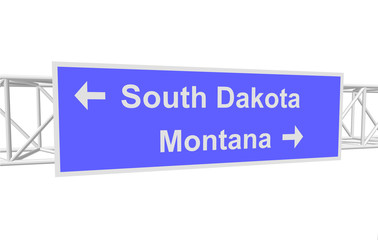 3dl illustration of a road sign with directions