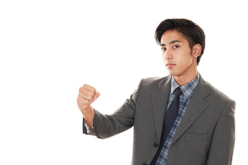 ガッツポーズのビジネスマン