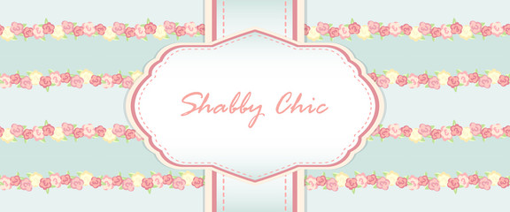 Shabby Chic Rose invitation or congratulation card