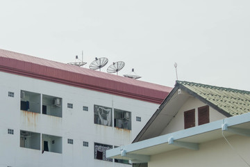 satellite dish on the roof
