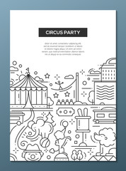 Circus, carnival party line design composition