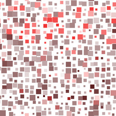 Mosaic red seamless pattern on white background. Vector