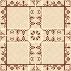light brown seamless pattern with squares - vector background