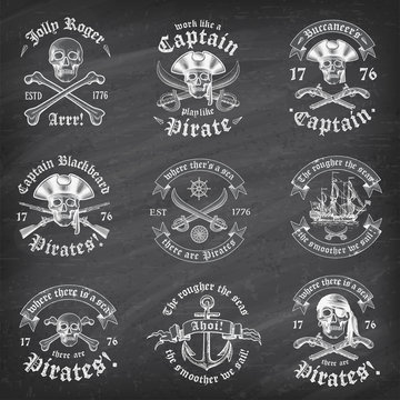 Chalkboard Death Pirate Logos