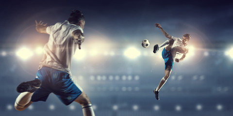 Obraz na płótnie Canvas Soccer game in action