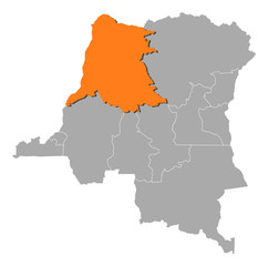 Obraz premium Map - Democratic Republic of the Congo, Équateur