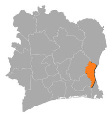 Map - Ivory Coast, Moyen-Comoé
