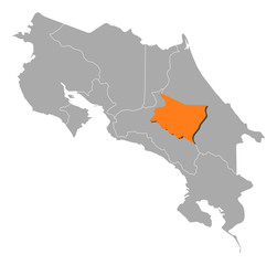 Map - Costa Rica, Cartago