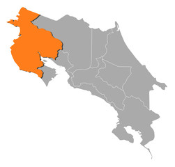 Map - Costa Rica, Guanacaste