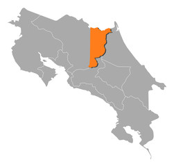 Map - Costa Rica, Heredia