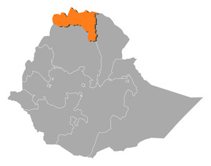Map - Ethiopia, Tigray