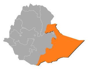 Fototapeta premium Map - Ethiopia, Somali