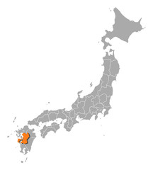 Map - Japan, Kumamoto