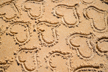 Love hearts valentines day on the beach