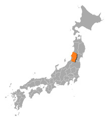 Map - Japan, Yamagata