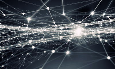 Obraz premium Connected lines background .3D render