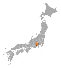 Map - Japan, Yamanashi