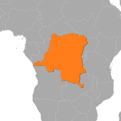 Obraz premium Map - Democratic Republic of the Congo