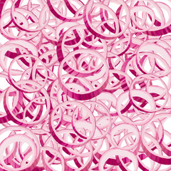 Texture with red onion design. Sliced onion pattern. Vector Illustration