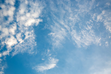 blue sky background with  clouds ,blur,selective focus
