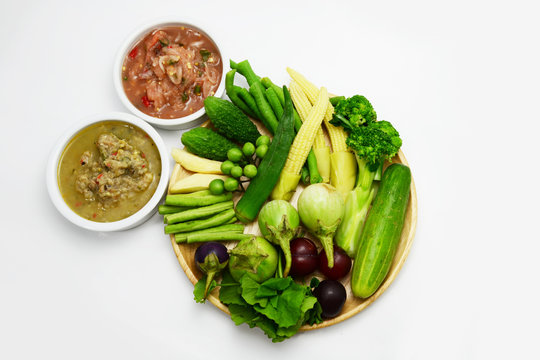 Thai style chili sauce and vegetable, Thai food
