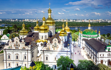 Fototapeta na wymiar Panorama Kiev Pechersk Lavra day view