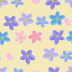 Seamless forget-me-not pattern