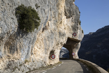 Open Road and Tunnel on Nesque Canyon Pass, Provence