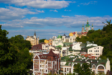 Andriyivskyy Descent in Kiev, Ukraine. The street, often advertised by tour guides as the...