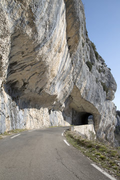 Open Road and Tunnel on Sault Canyon Pass, Provence