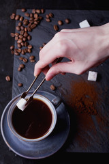 Coffee on a slate board