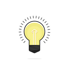 Light bulb vector icon isolated on white, line art outline symbol