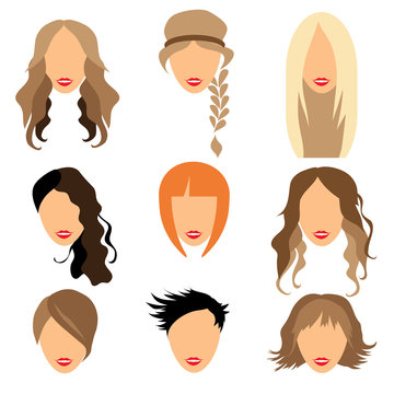 Hairstyles Vector Black Silhouettes Of Women