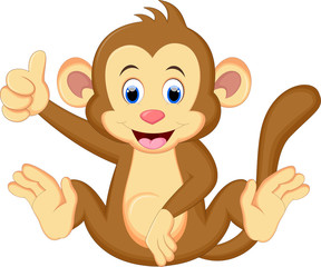 funny Cartoon monkey sitting