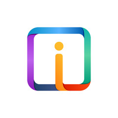 I letter logo in square.