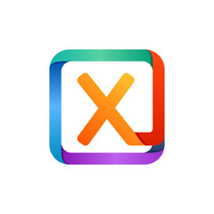 Obraz premium X letter logo in square.