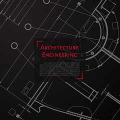 Vector technical blueprint of mechanism