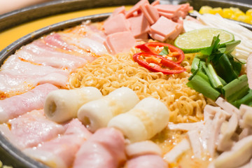 Hot serve of spicy noodle soup, stock photo