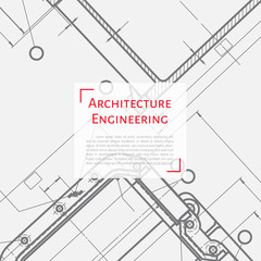 Vector technical blueprint of mechanism