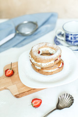 home baking: cottage cheese with strawberry ring