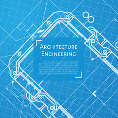 Vector technical blueprint of mechanism