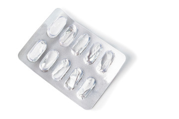 Empty pill blister isolated with soft shadow