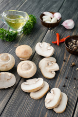 White mushrooms champignons