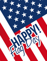 happy flag day sign and flag illustration